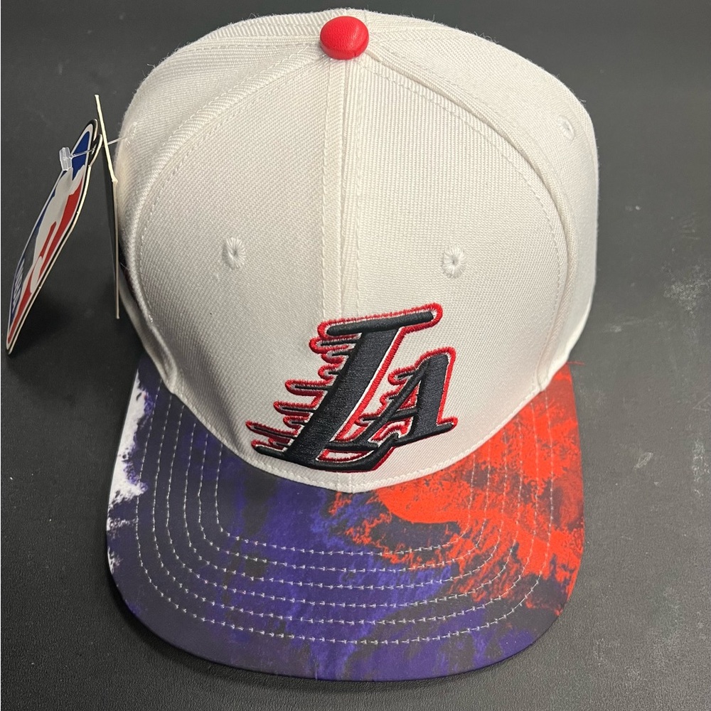 Men’s Pro Standard Special Edition White Red and Blue LA Lakers SnapBack